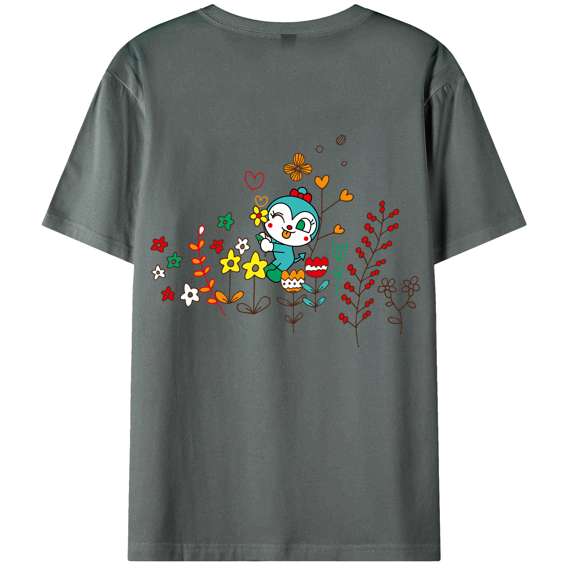 （画像用） アンパンマン Anpanman 綿100％ メンズ半袖Tシャツ（バックプリント） 通気性